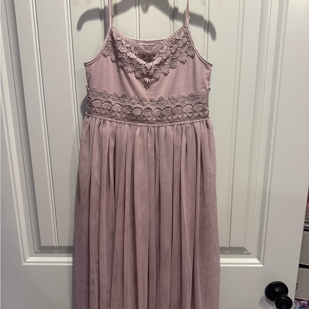 Zhenzi Blush Lace Formal Kids Dress